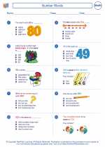 Mathematics - Second Grade - Worksheet: Number Words