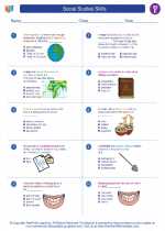 Social Studies - Fifth Grade - Worksheet: Social Studies Skills