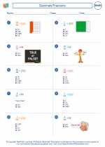 Mathematics - Fourth Grade - Worksheet: Decimals/Fractions