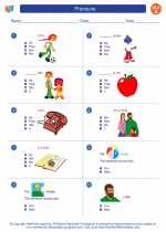 English Language Arts - First Grade - Worksheet: Pronouns