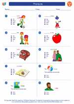 English Language Arts - First Grade - Worksheet: Pronouns