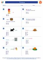 English Language Arts - First Grade - Worksheet: Pronouns