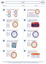 Mathematics - Second Grade - Worksheet: Time