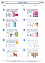 Mathematics - Second Grade - Worksheet: Story Problems