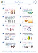 Mathematics - Second Grade - Worksheet: Story Problems