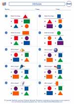Mathematics - First Grade - Worksheet: Attributes