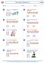 Mathematics - Third Grade - Worksheet: Rounding to Nearest 10