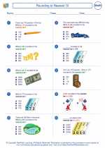 Mathematics - Third Grade - Worksheet: Rounding to Nearest 10