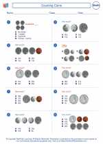 Mathematics - First Grade - Worksheet: Counting Coins