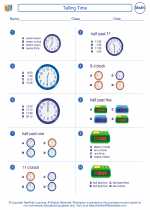 Mathematics - First Grade - Worksheet: Telling Time