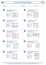 Mathematics - Sixth Grade - Worksheet: Area of Coordinate Polygons