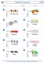 Mathematics - First Grade - Worksheet: Greater Than, Less Than