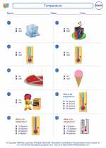 Mathematics - First Grade - Worksheet: Temperature