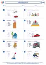 Mathematics - First Grade - Worksheet: Relative Position