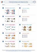 Mathematics - First Grade - Worksheet: Ordering Numbers and Objects by Size