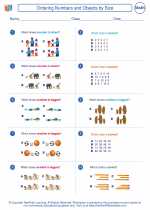 ordering numbers and objects by size 1st grade math worksheets and study guides