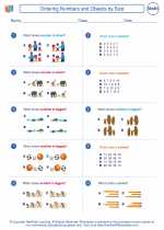 Mathematics - First Grade - Worksheet: Ordering Numbers and Objects by Size