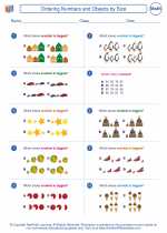 ordering numbers and objects by size 1st grade math worksheets and study guides