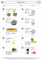 Mathematics - First Grade - Worksheet: Measurement