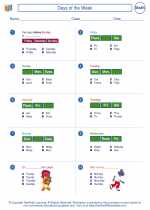 Mathematics - First Grade - Worksheet: Days of the Week