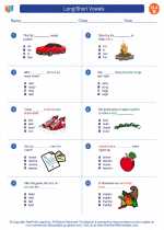 English Language Arts - Second Grade - Worksheet: Long/Short Vowels