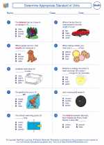Mathematics - Third Grade - Worksheet: Determine Appropriate Standard of Units
