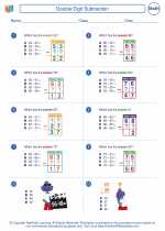 Mathematics - Third Grade - Worksheet: Double Digit Subtraction