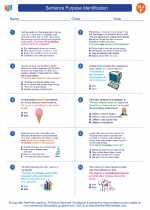 English Language Arts - Sixth Grade - Worksheet: Sentence Purpose Identification