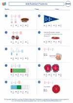 Mathematics - Fourth Grade - Worksheet: Add/Subtract Fractions