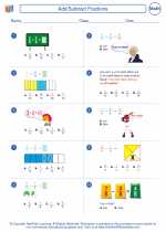 Mathematics - Fourth Grade - Worksheet: Add/Subtract Fractions