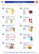 English Language Arts - Fourth Grade - Worksheet: Content Area Vocabulary