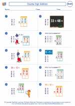 Mathematics - Third Grade - Worksheet: Double Digit Addition