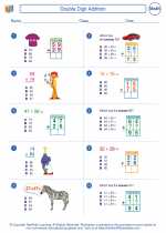 Mathematics - Third Grade - Worksheet: Double Digit Addition