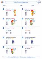 number sentence worksheets