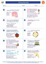 English Language Arts - Fourth Grade - Worksheet: Writing Elements