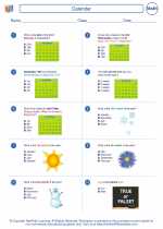 Mathematics - Fourth Grade - Worksheet: Calendar