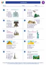 landmarks third grade social studies worksheets and study guides