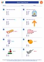 English Language Arts - First Grade - Worksheet: Short Vowel Sound