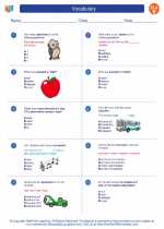 English Language Arts - Fifth Grade - Worksheet: Vocabulary