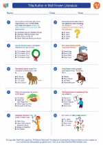 Title/Author in Well Known Literature. Fourth Grade English Language