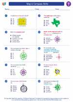 Social Studies - Third Grade - Worksheet: Map & Compass Skills