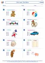 Mathematics - First Grade - Worksheet: One Less, One More