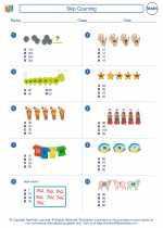 skip counting first grade math worksheets and study guides