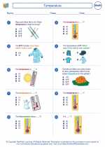 temperature third grade math worksheets and study guides