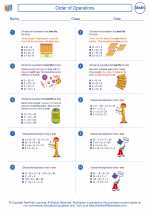 Mathematics - Fifth Grade - Worksheet: Order of Operations