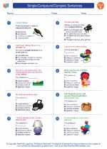 English Language Arts - Fifth Grade - Worksheet: Simple/Compound/Complex Sentences