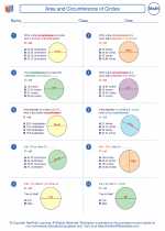 area and circumference of circles sixth grade math worksheets and study guides