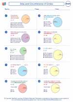 Mathematics - Sixth Grade - Worksheet: Area and Circumference of Circles
