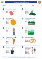 English Language Arts - Sixth Grade - Worksheet: Syllables/Spelling Patterns