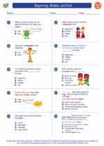 English Language Arts - Second Grade - Worksheet: Beginning, Middle, and End
